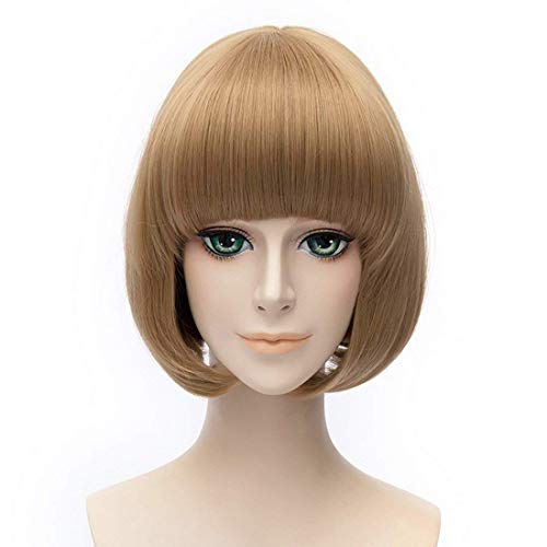 EQWR Postizos Cortos rectos Cortes Bob Peluca de cabello Touken Ranbu Online Maeda Toushirou Anime Cosplay Peluca, Fibra resistente a altas temperaturas, 30CM
