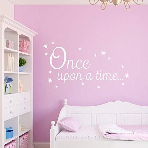Érase una vez Pequeñas estrellas Pegatinas de pared desmontables para las niñas dormitorio Decoración de vinilo dulce Vinilo Wallpaper Tatuajes 105X57 cm