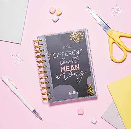 ERIK - Agenda escolar 2020/2021 día página S Glitter, 11 meses (11,4x16 cm)