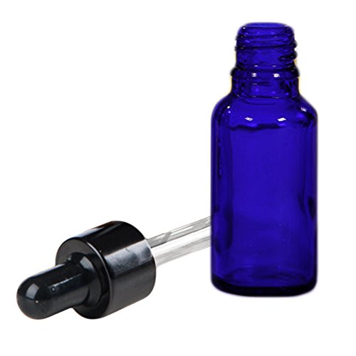 Esencial Botella de Aceite[10PCS],Vococal® Portátiles 10ML Botellas de Vidrio Recargables Vacías para Aceite Esencial/Perfume/Líquido,Envases Botellas con Cuentagotas (Azul)