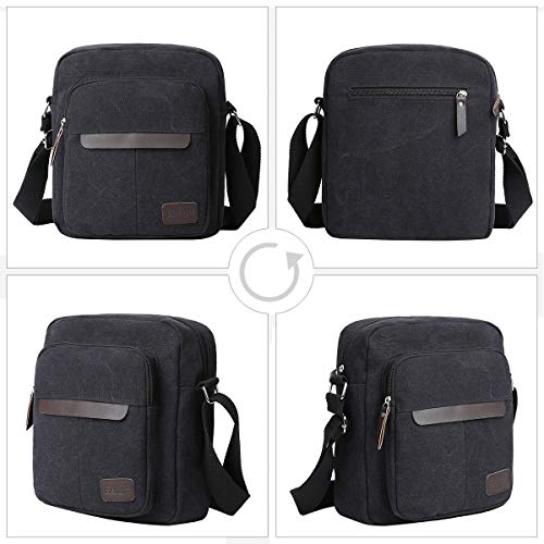 Eshow Bolsos Bandolera a Hombro Tela de Lona para Hombres Viaje Casual Oficina Uso Diario