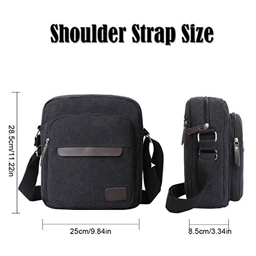 Eshow Bolsos Bandolera a Hombro Tela de Lona para Hombres Viaje Casual Oficina Uso Diario