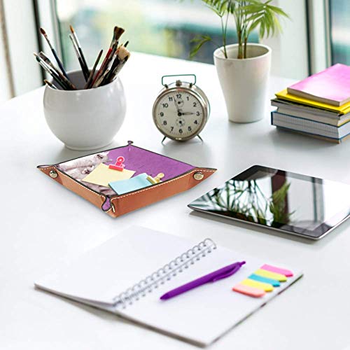 Eslifey - Bandeja organizadora de pelo semilargo asiático para gatos, caja de almacenamiento para mesilla de noche, para hombres, llaves, relojes y monedas, 20,5 x 20,5 cm