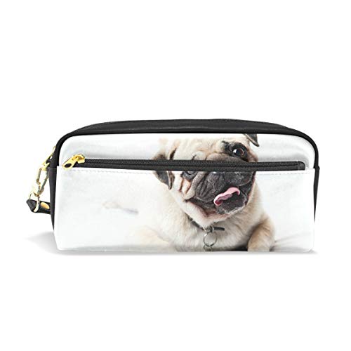 Eslifey - Estuche de piel sintética para cosméticos y cosméticos, diseño de carlino