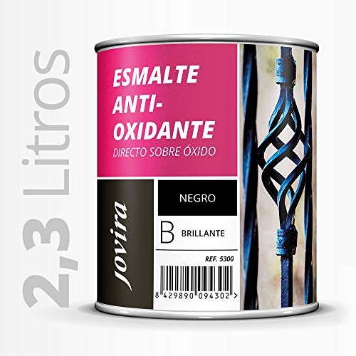 ESMALTE ANTIOXIDANTE DIRECTO SOBRE ÓXIDO BRILLANTE (2.3 Litros, Negro)