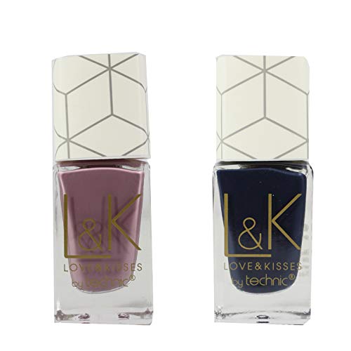 Esmalte de uñas de Navidad 2018 Technic Love & Kisses azul marino y lila