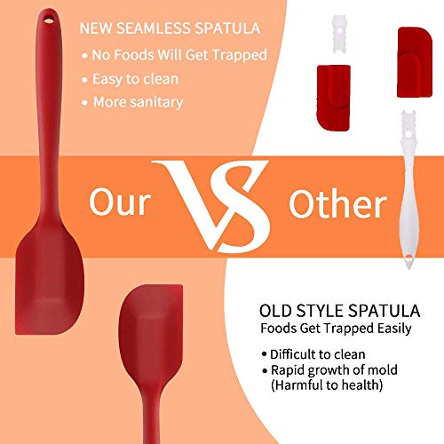 Espátulas de Silicona Utensilios Cocina de Silicona, Resistente al Calor No Tóxico Antiadherente Hornear Cocinar, Juego de Espátulas de Silicona, 4 Espátulas + 1 Pinceles