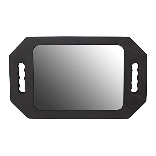 Espejo con Mango Profesional del Salón Barberos Peluqueros, (40,5×26cm) Espejo de peluquería, Espejo de Peluquera con Doble Mango para Profesional del salón Barberos Peluqueros - Negro