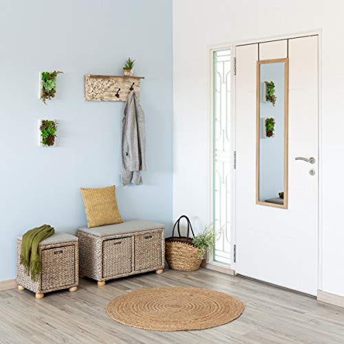 Espejo de Puerta Beige nórdico de Madera de 125x35 cm - LOLAhome