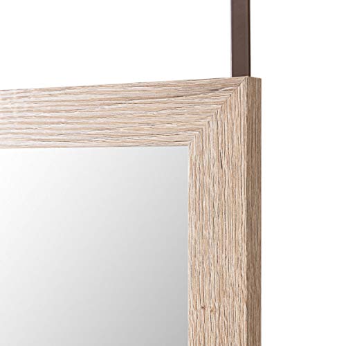 Espejo de Puerta Beige nórdico de Madera de 125x35 cm - LOLAhome