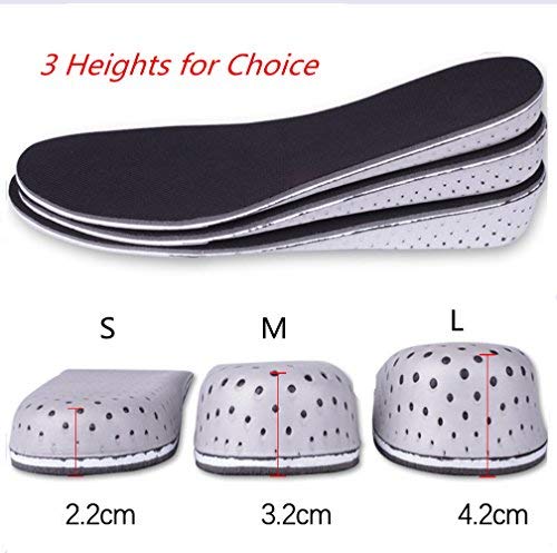 ESPFREE Plantillas de elevación del talón EVA aumento de altura Plantillas de calzado elevador Inserciones de calzado deportivo para hombres Mujeres (L1 (4.2 cm for men))