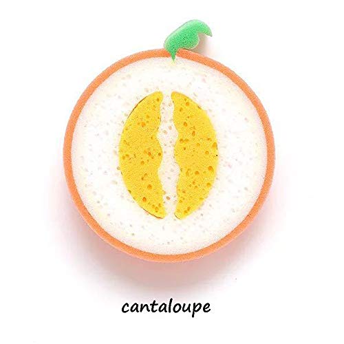 Esponja de baño suave para bebés, 4 piezas de cepillo de ducha con forma de fruta, cepillos para niños, cepillo de limpieza para platos de cocina