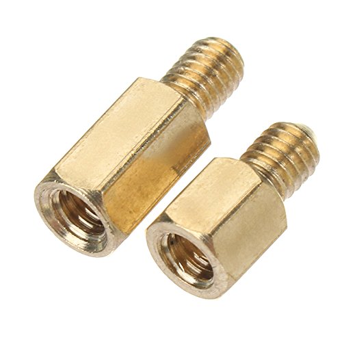 EsportsMJJ M4Bh1 100Pcs M4 Macho-Hembra De Latón Hexagonal Separadores Soporte Espaciador Pilar Tornillo Para Tablero De Pcb - 10M