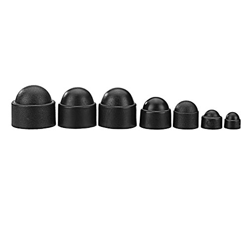 EsportsMJJ Mxnc1 M4/M5/M6/M8/M10/M12 Negro Tuerca Perno Tapa Hexagonal Tapón De Goma Cap 145Pcs