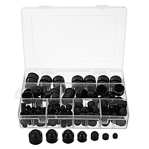 EsportsMJJ Mxnc1 M4/M5/M6/M8/M10/M12 Negro Tuerca Perno Tapa Hexagonal Tapón De Goma Cap 145Pcs
