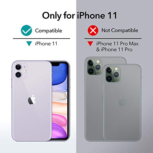 ESR Funda de Cristal Compatible con iPhone 11, Funda iPhone 11 con Tapa Trasera de Cristal Templado Dureza 9H, Marco de TPU Flexible con Parachoques, Absorción de Golpes.Transparent.