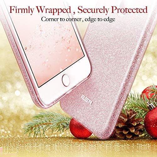 ESR Funda iPhone 7, Cárcasa Resistente Llamativa [Protección a la Pantalla][Logo Protegido] Apple iPhone 7 - Rosa Dorado