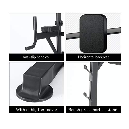 Estación de inmersión de la barbilla de la Torre de Energía Multifuncional de Fitness equipada con una barra de banco ajustable para la tracción, la flexión y los abdominales