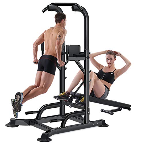 Estación de inmersión de la barbilla de la Torre de Energía Multifuncional de Fitness equipada con una barra de banco ajustable para la tracción, la flexión y los abdominales