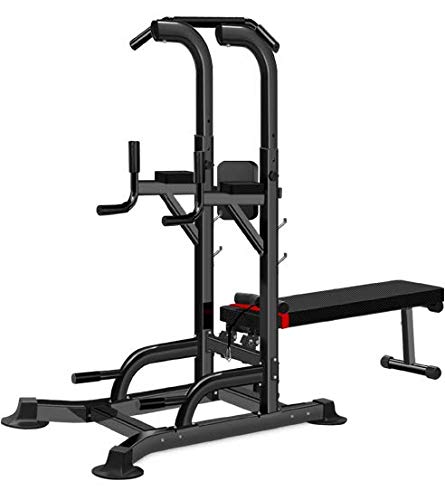 Estación de inmersión de la barbilla de la Torre de Energía Multifuncional de Fitness equipada con una barra de banco ajustable para la tracción, la flexión y los abdominales