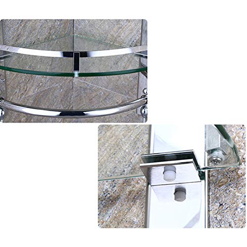 Estante de la Esquina de Almacenamiento estantes baño, Plataforma contemporánea de Pared de la Ducha de Acero Inoxidable Vidrio Templado montado Accesorios de baño,1