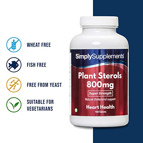 Esteroles Vegetales 800mg - ¡Bote para 1 año! - Apto para veganos - 360 Comprimidos - SimplySupplements