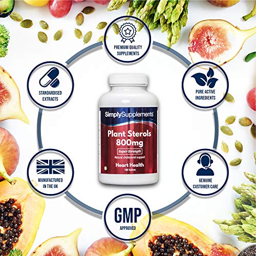 Esteroles Vegetales 800mg - ¡Bote para 1 año! - Apto para veganos - 360 Comprimidos - SimplySupplements