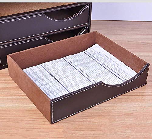 Estilo de la Oficina cajón Organizador de escritorio, Brown Caja de almacenamiento de archivos Organizador, Cuero sostenedor del organizador de documentos, Novedades, Cosmética (Color: Marrón) Soul hi
