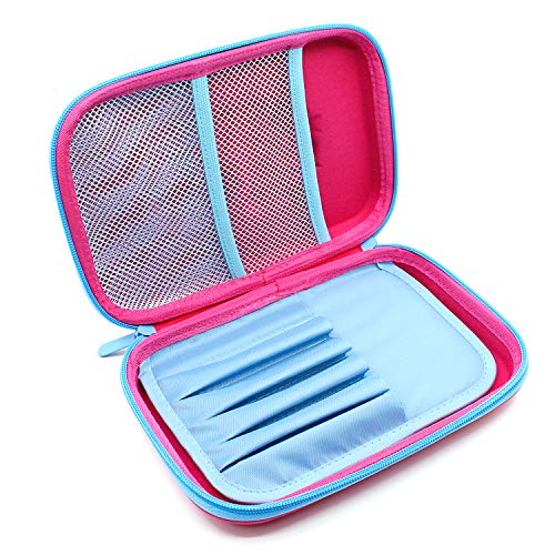 Estuche con diseño de unicornio volador en relieve, caja de suministros para la escuela grande con compartimentos, bolsa para lápices de papelería para niñas y niños, color hot pink