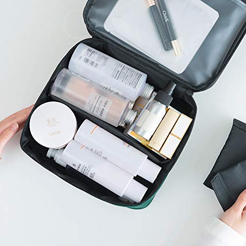 Estuche Cosmético Bolso Del Viaje Del Maquillaje, Bolso Cosmético Grande Impermeable Del Organizador Negro Del Cepillo De La Cremallera