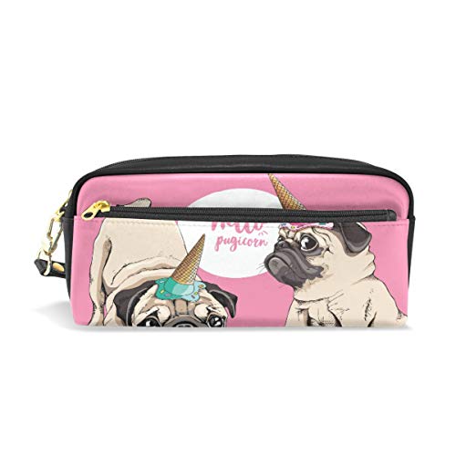 Estuche de gran capacidad, color rosa, diseño de Hello Dog, para colegio, organizador de bolígrafos, papelería, maquillaje, neceser para niñas, niños, mujeres, adultos y adolescentes
