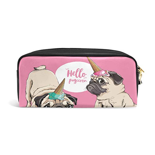 Estuche de gran capacidad, color rosa, diseño de Hello Dog, para colegio, organizador de bolígrafos, papelería, maquillaje, neceser para niñas, niños, mujeres, adultos y adolescentes