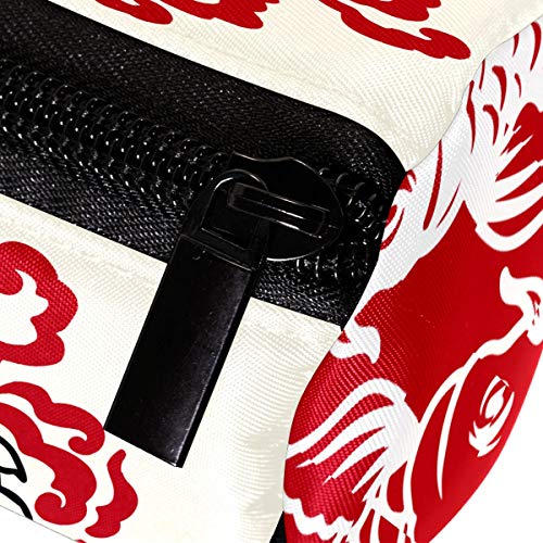 Estuche de lápices de peces Koi retro japonés tatuaje bolsa escuela papelería pluma caja cremallera cosmética bolsa de maquillaje