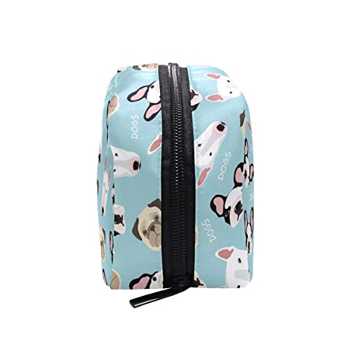 Estuche de Maquillaje para Perros de Raza de Carlino, Estuche para lápices, Bolsa de Aseo de Viaje, Organizador para Mujeres y niñas