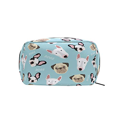 Estuche de Maquillaje para Perros de Raza de Carlino, Estuche para lápices, Bolsa de Aseo de Viaje, Organizador para Mujeres y niñas