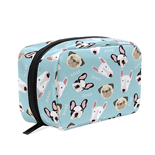 Estuche de Maquillaje para Perros de Raza de Carlino, Estuche para lápices, Bolsa de Aseo de Viaje, Organizador para Mujeres y niñas
