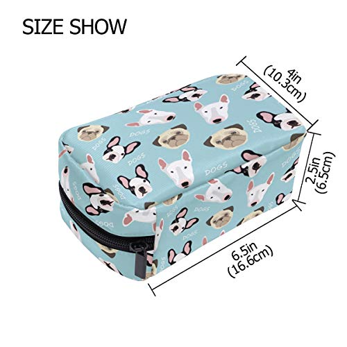 Estuche de Maquillaje para Perros de Raza de Carlino, Estuche para lápices, Bolsa de Aseo de Viaje, Organizador para Mujeres y niñas