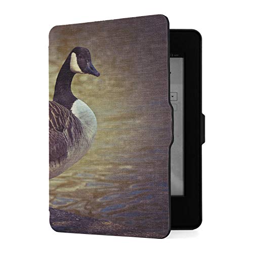 Estuche para Kindle Paperwhite 1/2/3 Generation Kindle Paperwhite Fundas para lectores electrónicos Goose Animal Bird Aves de Corral Greylag Goose Gander PU Funda de Cuero con activación automática /
