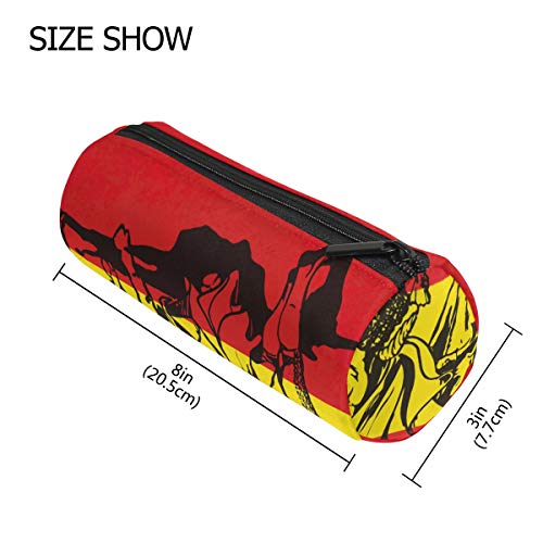 Estuche para lápices con diseño de bullfight en la bandera de España, para la escuela, para niños, gran capacidad, para maquillaje, cosméticos, oficina, viajes, bolsa