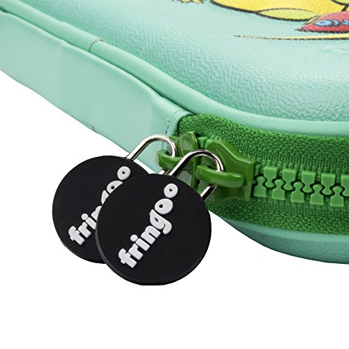 Estuche para lápices de niños, con cubierta en relieve, doble cremallera, organizador de papelería, de Fringoo®, color Cool Dino Medium