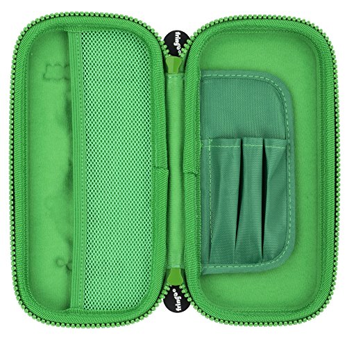 Estuche para lápices de niños, con cubierta en relieve, doble cremallera, organizador de papelería, de Fringoo®, color Cool Dino Medium