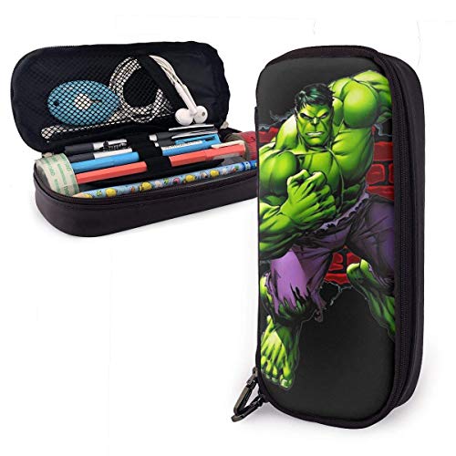 Estuche para lápices Strong Hulk Estuche para lápices de gran capacidad Estuche para lápices de maquillaje Papelería con soporte para bolígrafos con doble cremallera para la escuela/oficina