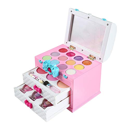 Estuches De Maquillaje Para Niñas Maletín De Maquillaje Infantil Pintura Facial Y Corporal, Seguro Y No Tóxico,Cosméticos Y Cepillos,Esponjas Para Halloween/Fiestas/Cosplay/Santa/Carnaval