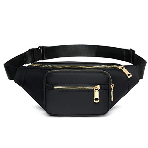 Estwell Riñonera Deportiva Riñonera de Marcha Running Hombre Mujer Impermeable Gran Capacidad Bolso de Cintura Viajar Moda Riñoneras Multifuncional, Negro