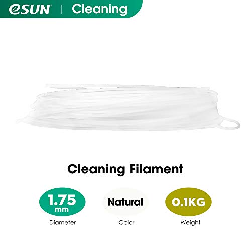 eSUN Filamento Cleaning 1.75mm, Filamento de Limpieza de Impresión 3D, 100g de Carrete Accesorios de Impresión 3D para Impresora 3D, Natural