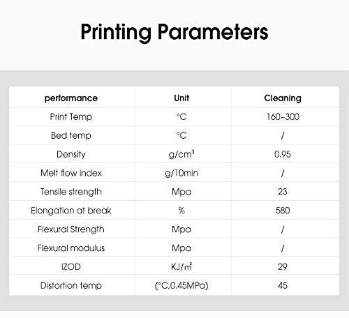 eSUN Filamento Cleaning 1.75mm, Filamento de Limpieza de Impresión 3D, 100g de Carrete Accesorios de Impresión 3D para Impresora 3D, Natural