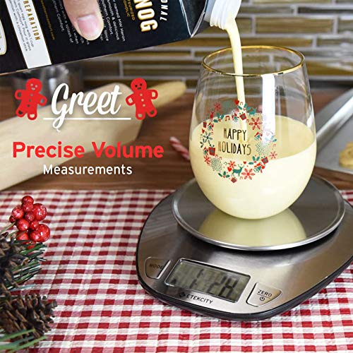 Etekcity Báscula de Cocina Digital de Alta Precisión, 5Kg / 11Lbs, Peso de Cocina Multifuncional de Acero Inoxidable, Gran Pantalla de LCD, Ek4352H