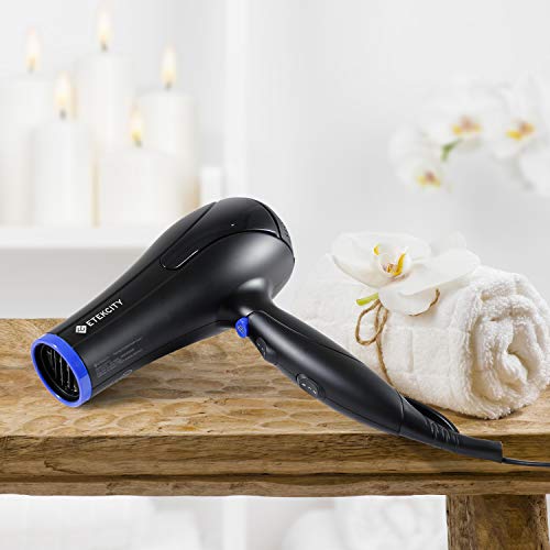 Etekcity Secador Pelo Profesional Iónico 2300W AC con Difusor y Concentrador, 3 Temperaturas y 2 Velocidades Ajustables, Botón de Frío, 2 Metros de Cable, Negro