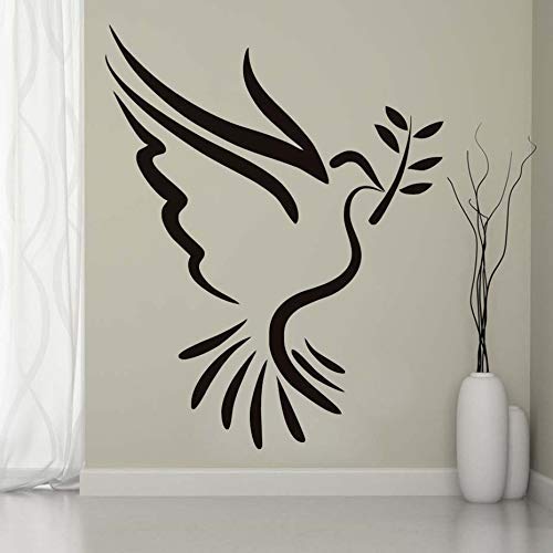 Etiqueta de la pared Simple Dove of Peace Etiqueta de la pared para la sala de estar Vinilo Papel tapiz autoadhesivo extraíble Calcomanías de pared Accesorios de decoración del hogar 58x73cm