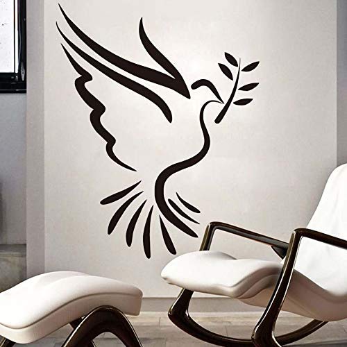 Etiqueta de la pared Simple Dove of Peace Etiqueta de la pared para la sala de estar Vinilo Papel tapiz autoadhesivo extraíble Calcomanías de pared Accesorios de decoración del hogar 58x73cm
